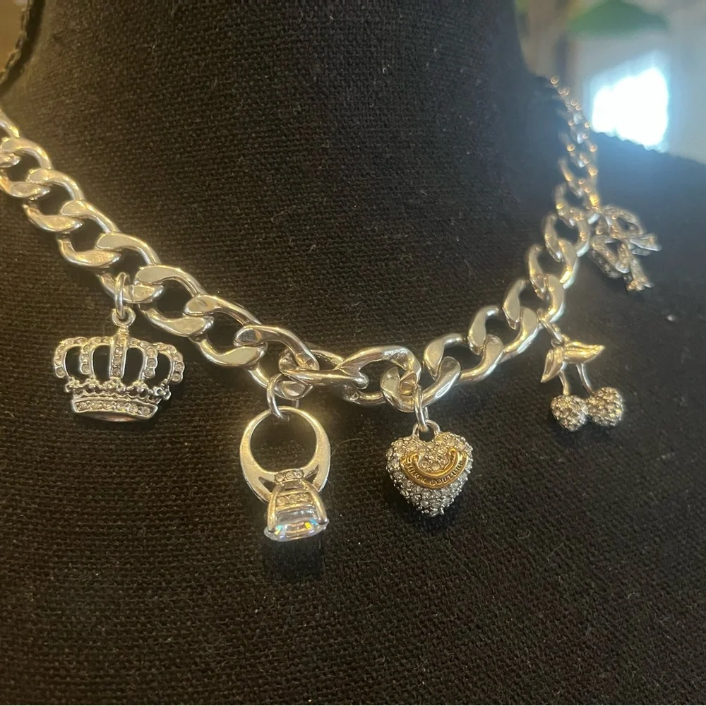 Juicy Couture Silver Charm Chain Necklace - Picture 2 of 5